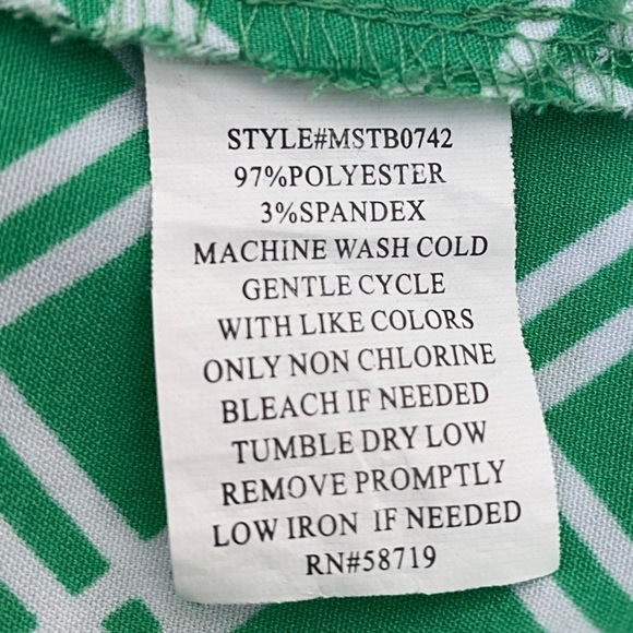 Kelly Green Diagonal Stripe Roll Tab Sleeve Button Down Top S Military Collar - Picture 8 of 8